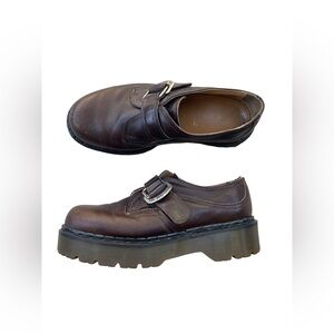 Vintage Dr. Martens 8314 UK 10, Men’s 11 Brown Y2K Monk Strap Platform Loafers